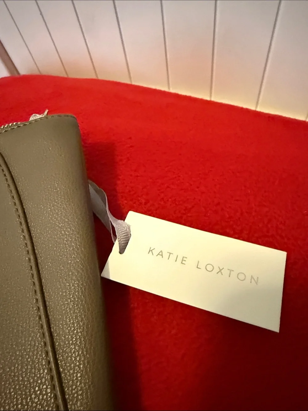 Katie Loxton Clutch Pouch Mocha Vegan Leather